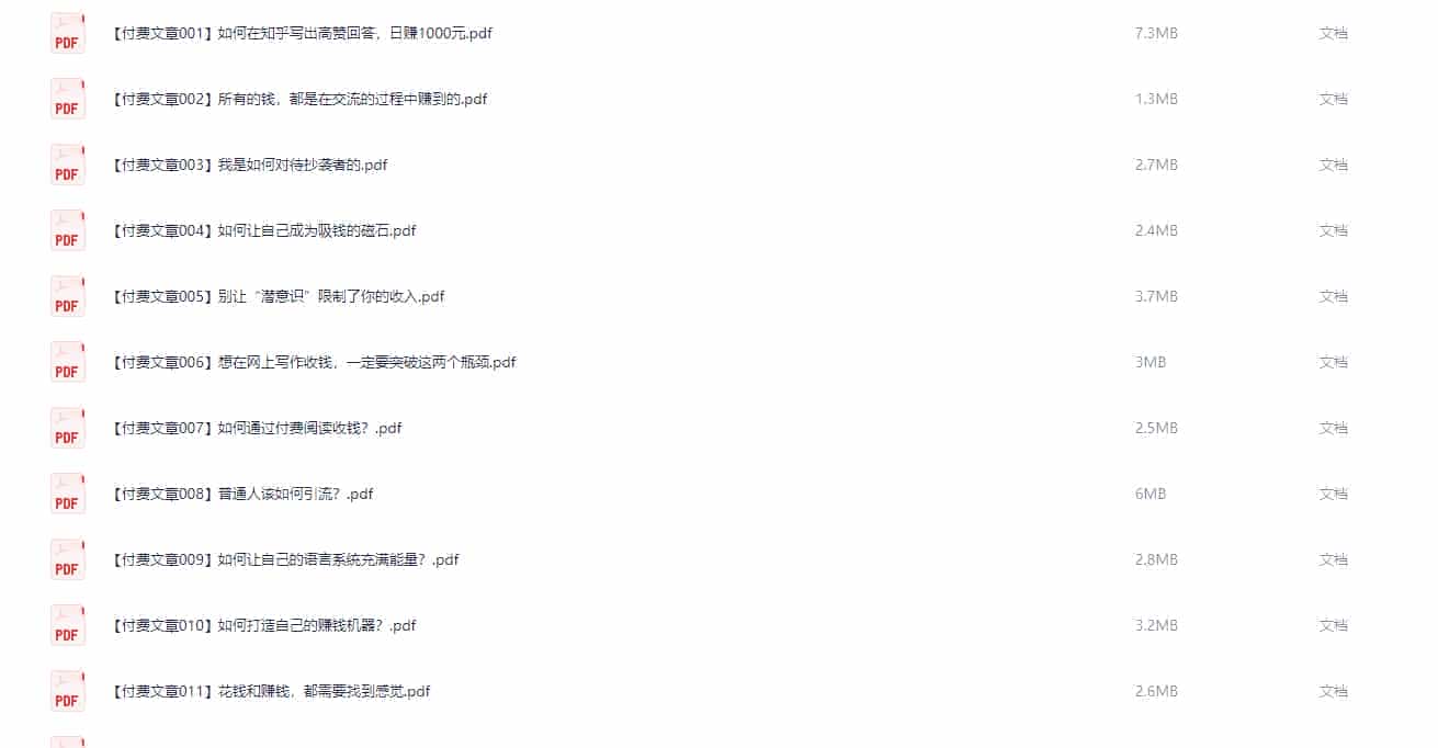 赢在8小时之外付费文章(绝密,勿外传)【746.9MB】