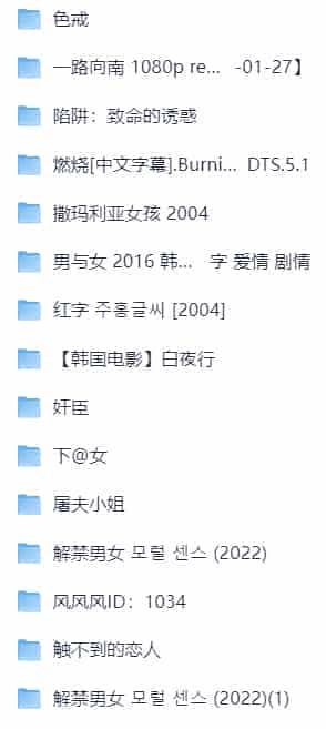 18襟大尺读 福利电影合集 1080P 简体中字(持续更新版)(363.3G)